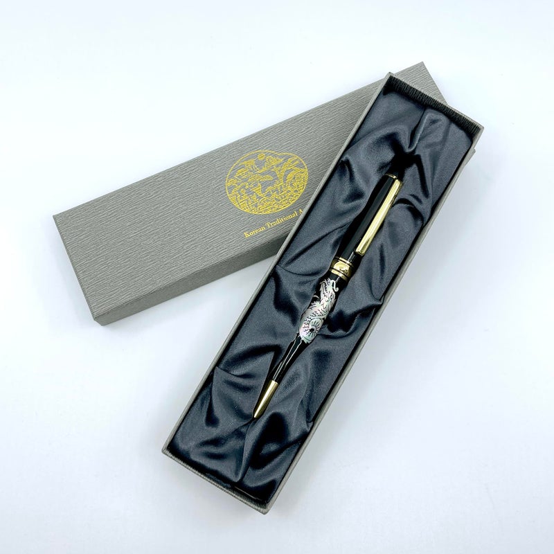 Nacreh Inlay Mother of Pearl Design Handmade Ballpoint Pen Retractable Executive Gift Deluxe Rollerball Point Black Ink (Dragon) - Image 5